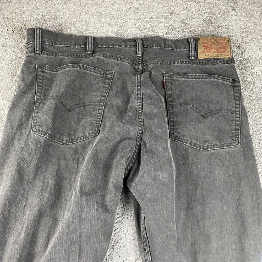 Levis 510‎ Skinny Jeans Mens 38x30 Dark Gray Mid Rise Denim